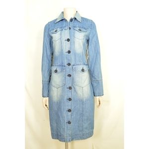 Bisou Bisou dress SZ XS NWT blue jeans denim butto